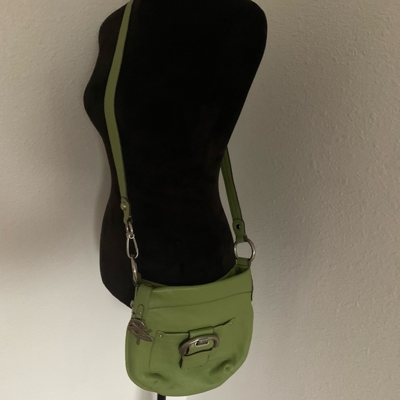 B. Makowsky Green Leather Crossbody Bag - Picture 14 of 16